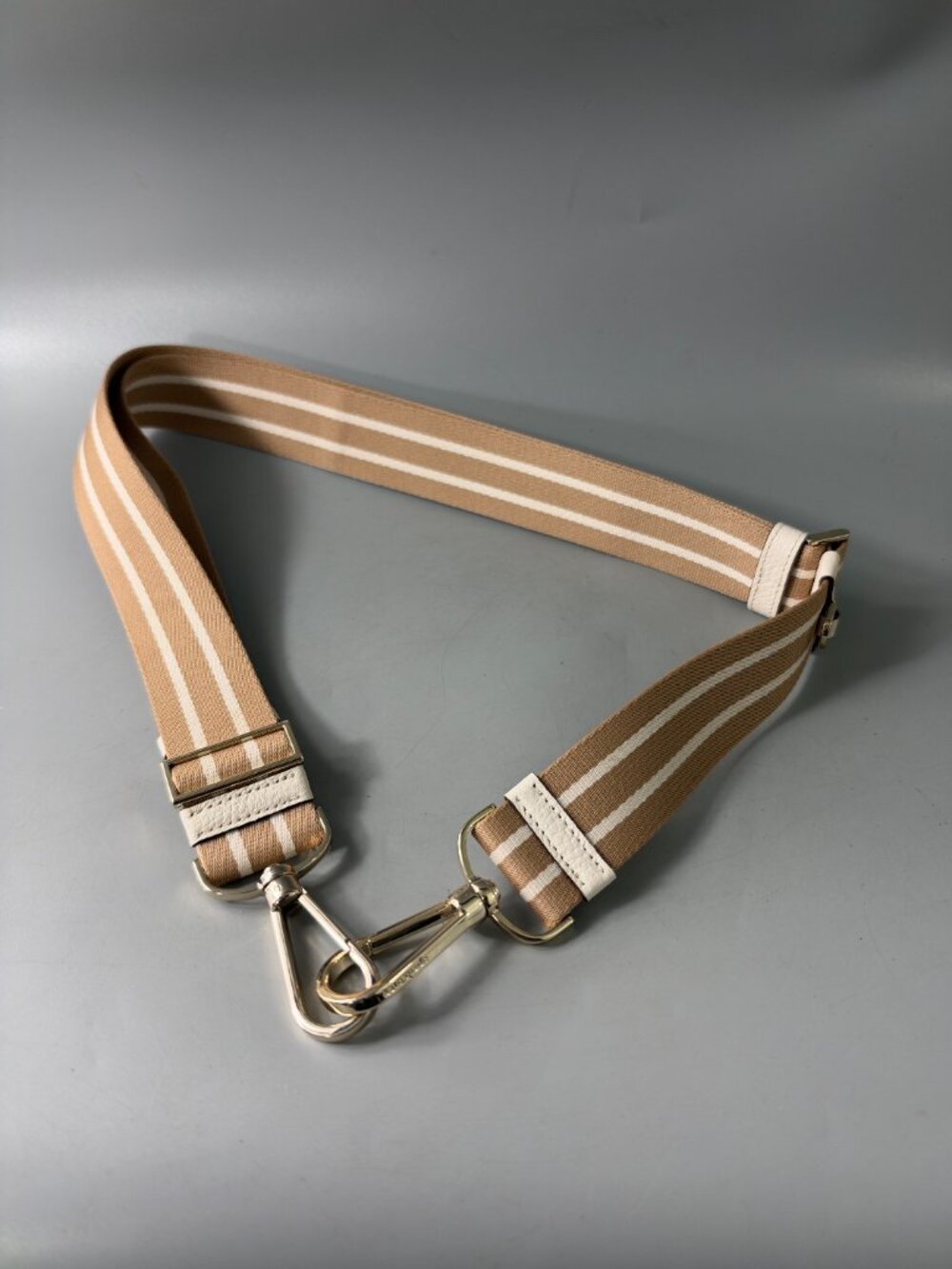Kate Spade New York Tan/White Nylon Adjustable Strap